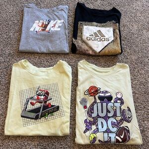 3 Nike and 1 Adidas Boys T-Shirts L